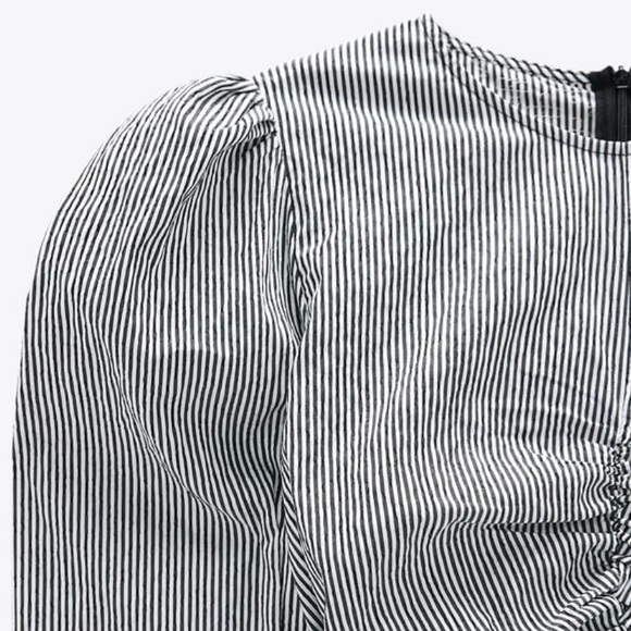 NWT Zara Striped Poplin Blouse Top - Picture 3 of 8
